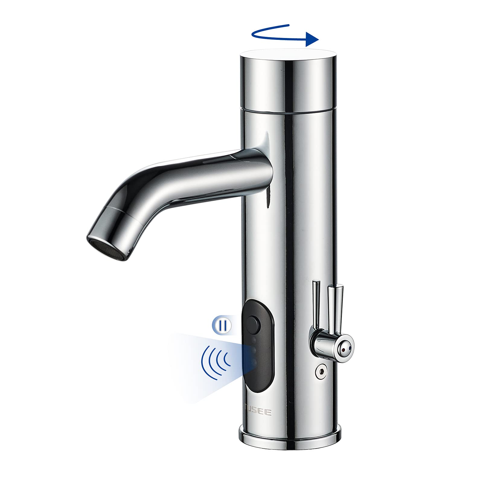 Manual and Automatic Faucet, Touchless Bathroom Faucet with One Temperature