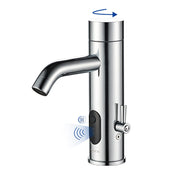 Manual and Automatic Faucet, Touchless Bathroom Faucet with One Temperature
