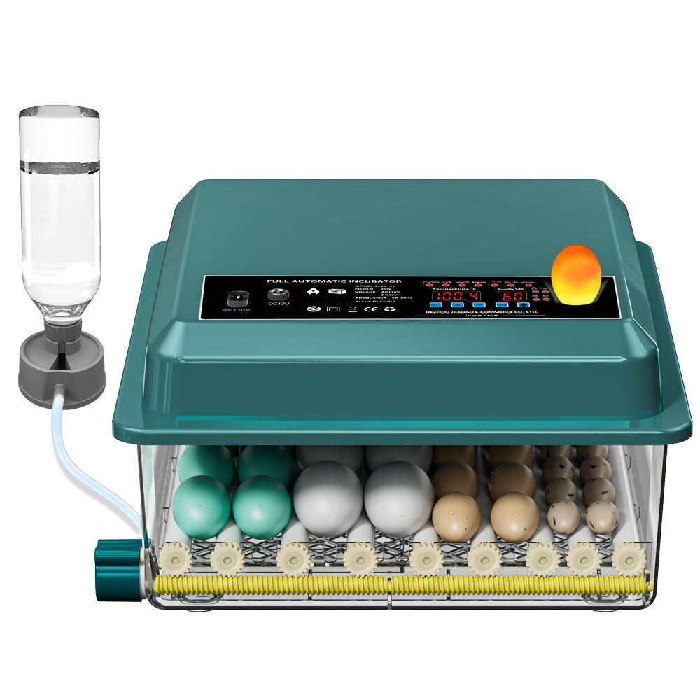 36-Tray, Digital Humidity Control with Auto Flip, Adjustable Egg Spacing