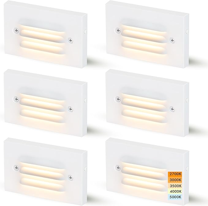 4W Low Voltage LED Step Light with Horizontal Louvered Faceplate for Steps Decks