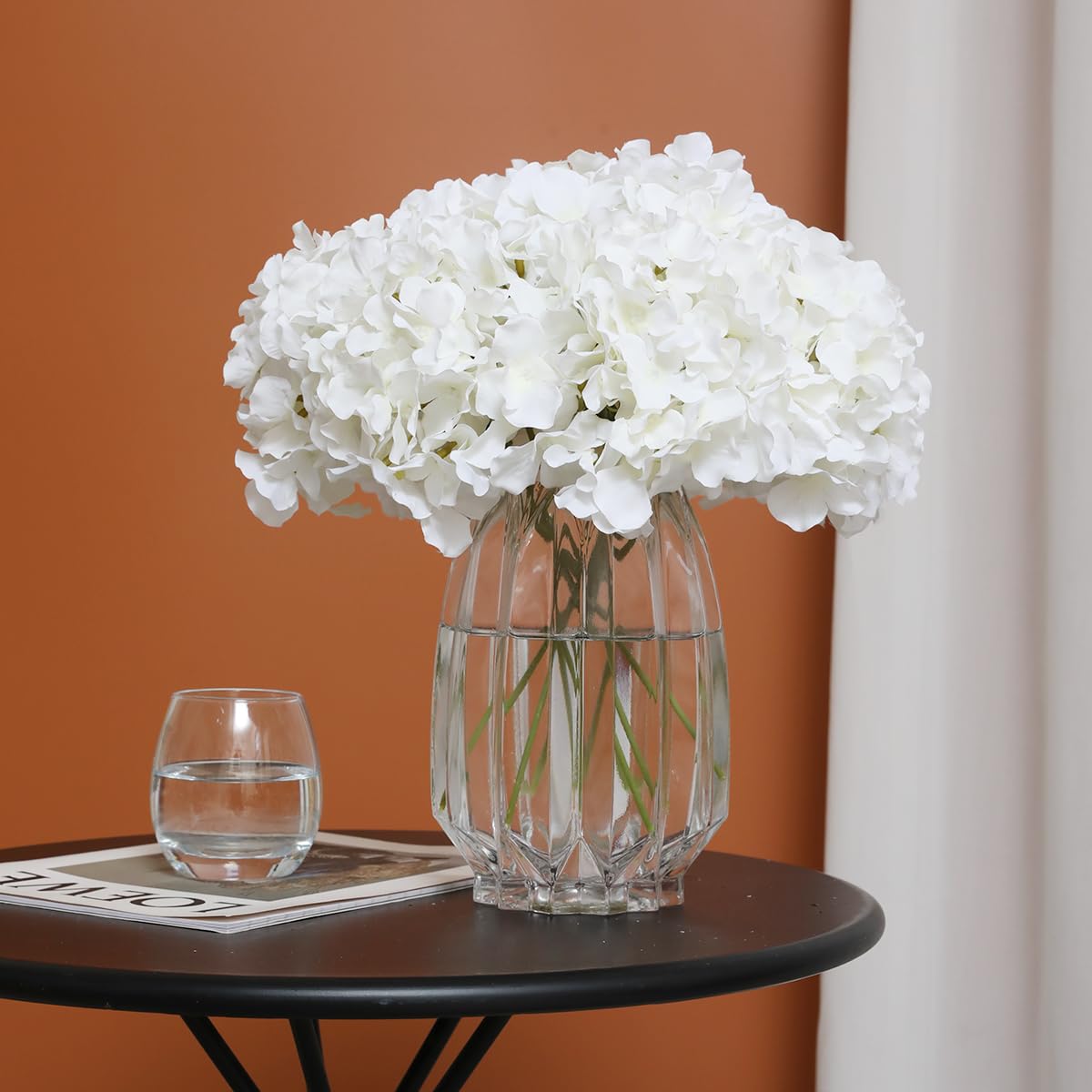 Hydrangea Artificial Flowers -12 pcs Realistic Fake Hydrangea Silk Flowers
