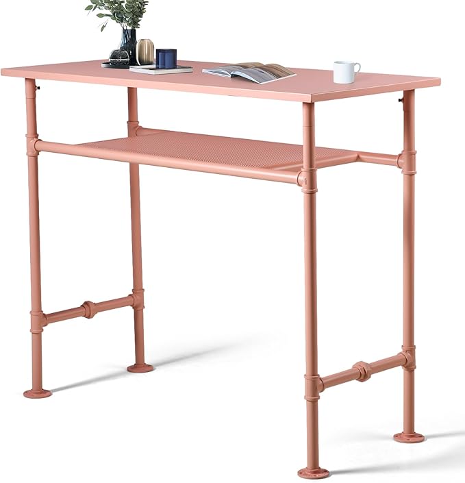 Industrial High Bar Table-Modern Narrow Patio Table-Metal Tall Pub Table