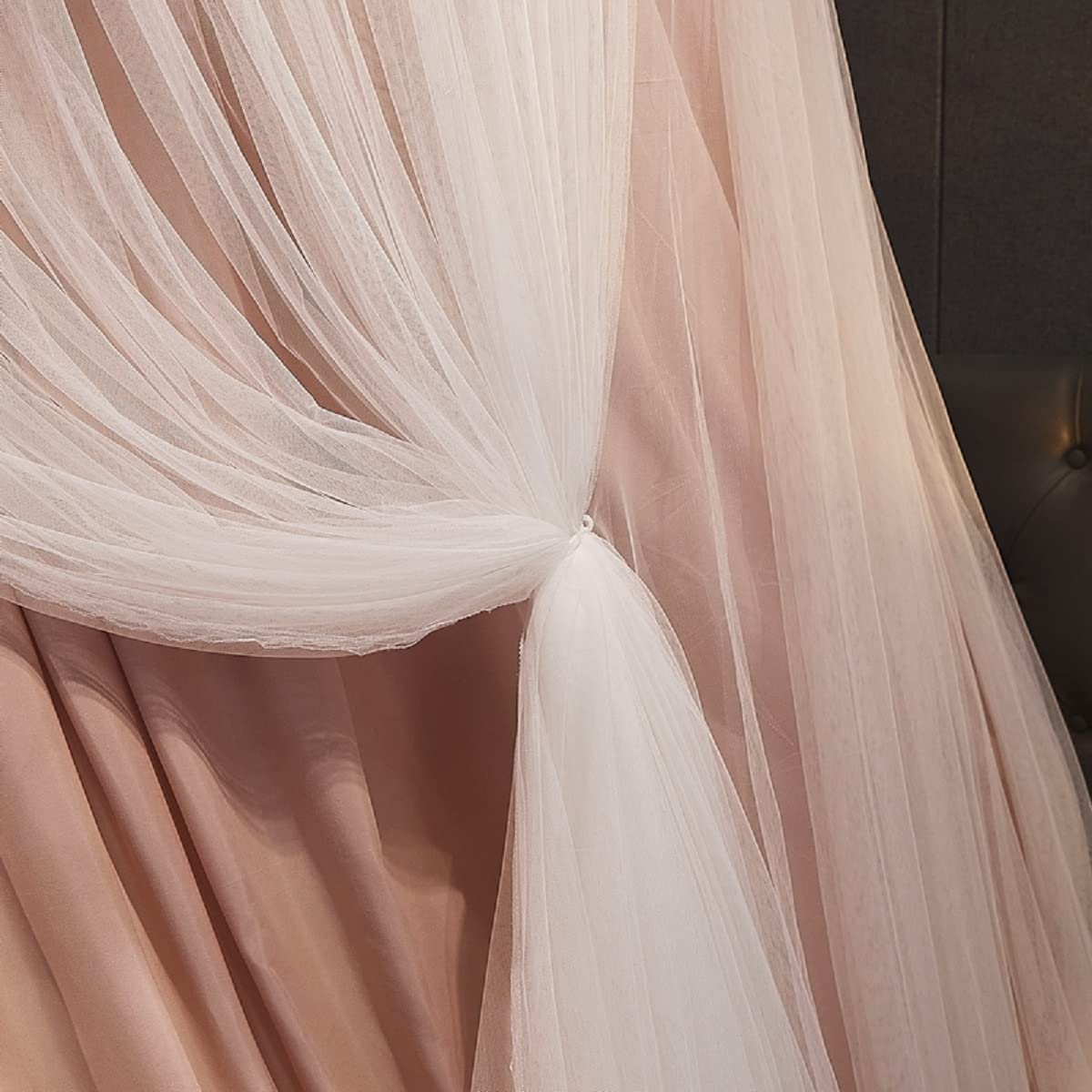 Luxurious Bed Canopy for Girls & Adults - Double Layer Princess Canopy with Lace