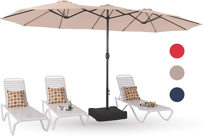 15ft Large Patio Umbrellas with Base Included
