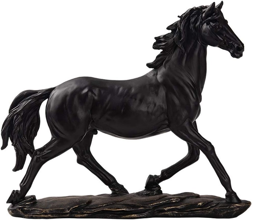 Nordic Creative Dark White Horse Model Sculptures Home Decor Resin Horse Figurines