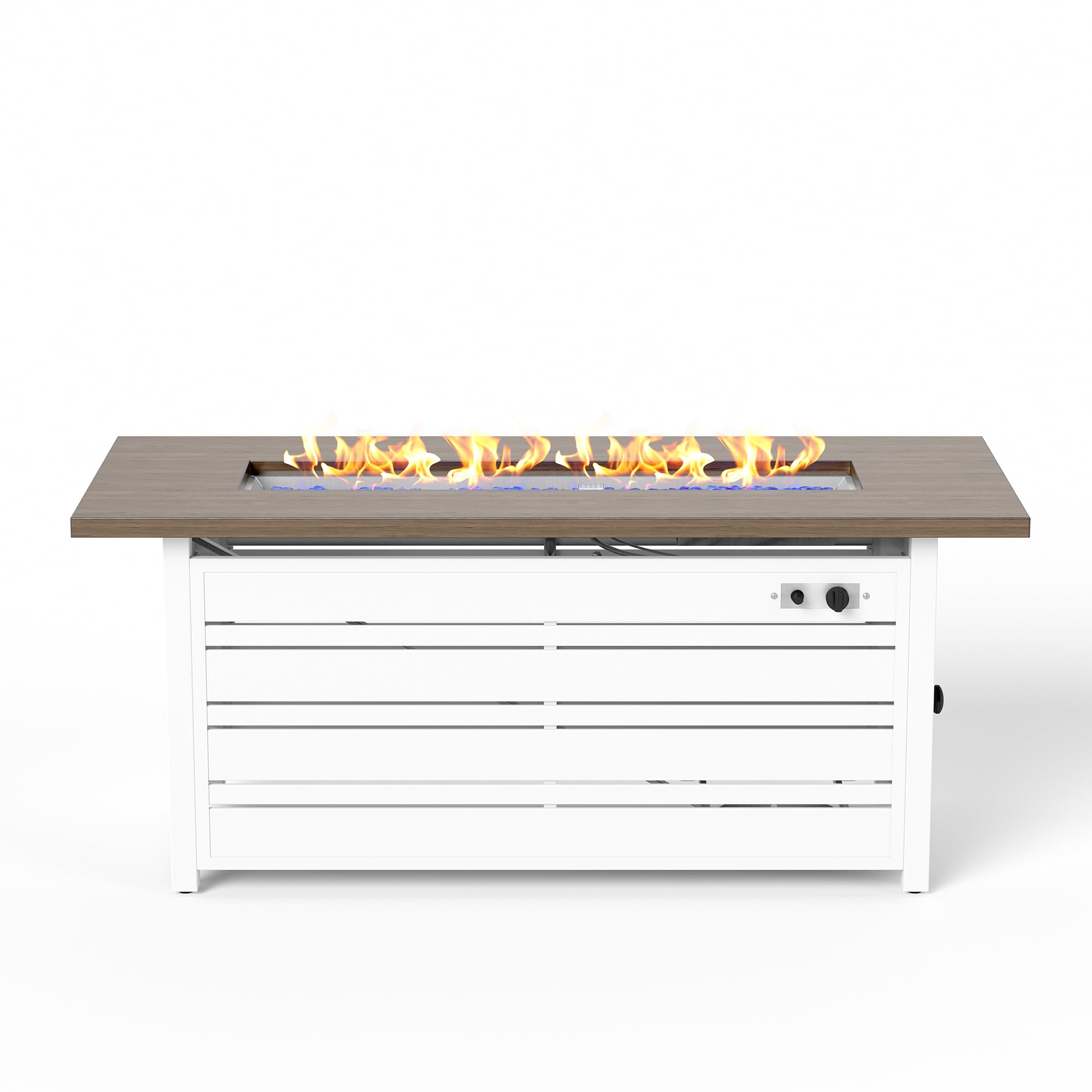 56 Inch Gas Fire Pit Table, 50,000 BTU Propane Pits for Outside with Removable