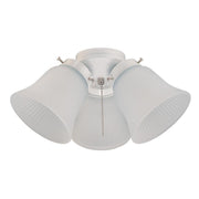 77847 3LGT WHT Fros 3 Frosted Ribbed Glass Ceiling Fan Light Kit, No Size, WHITE