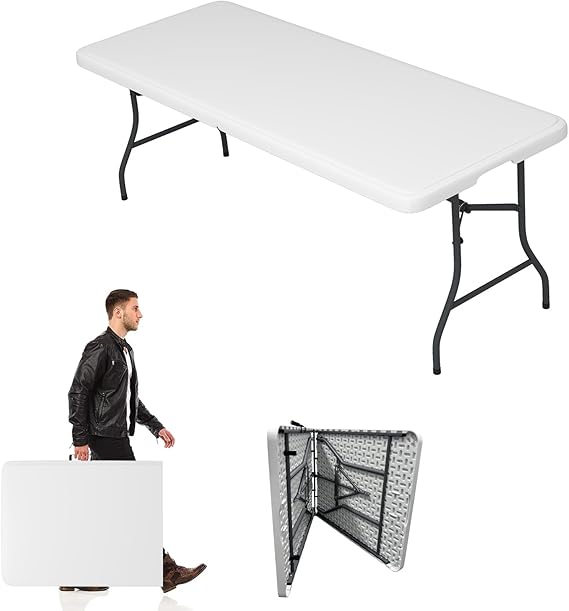 Folding Table and Chair Set, 5-Piece, 35" Square Dining Table with 4 Folding Chairs