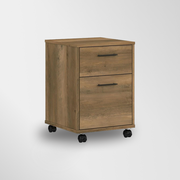 2 Drawer Rolling File Cabinet in Linen White Oak Mobile Organization for Home