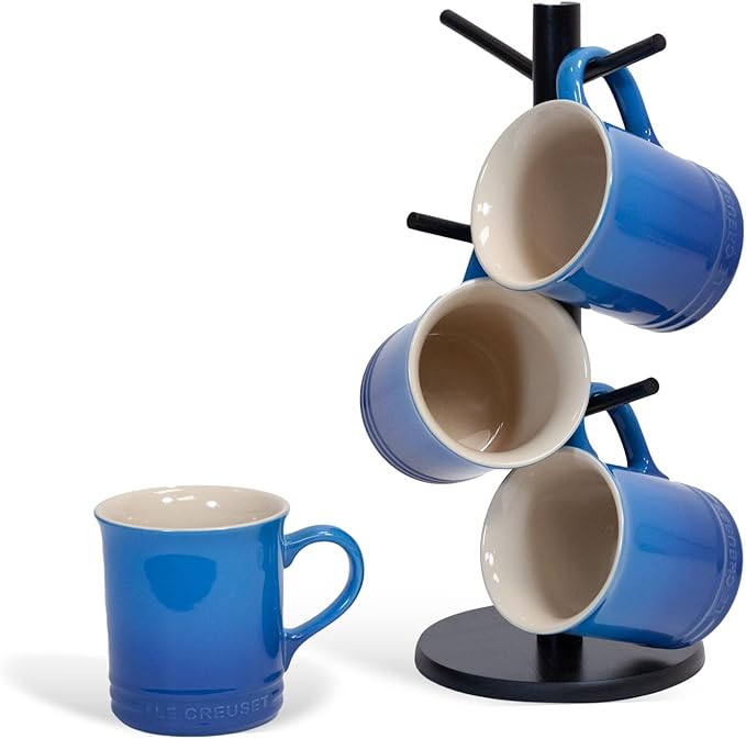 14oz 4 Mug Set and divvi! 6-Cup Mug Tree Bundle - Shallot