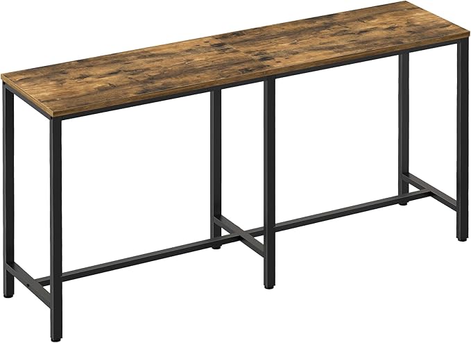 55" Long Bar Table, Counter Bar Height Table, High Top Table, Rectangular Hightop Table