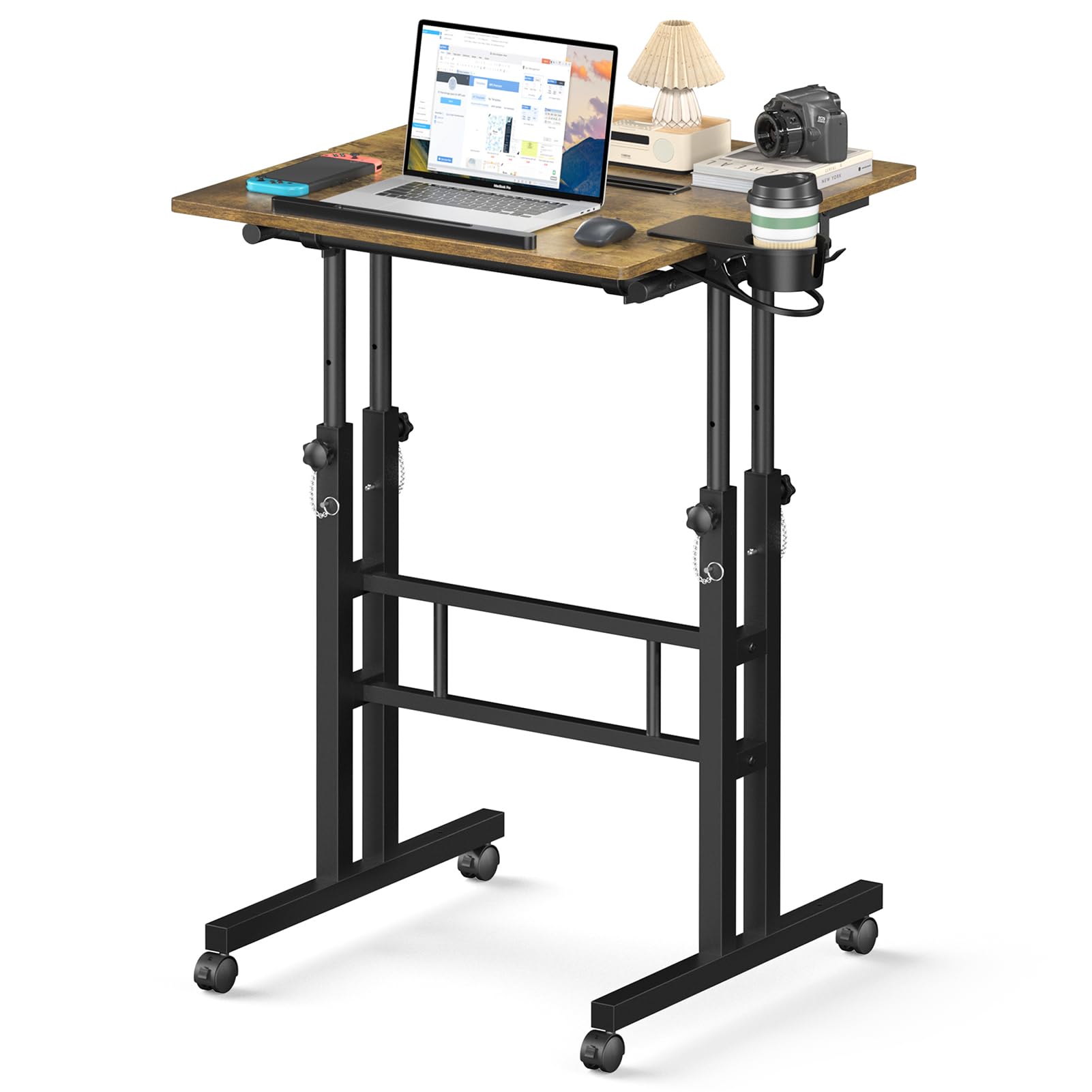 Small Standing Desk with Wheels, Mobile Stand Up Desk