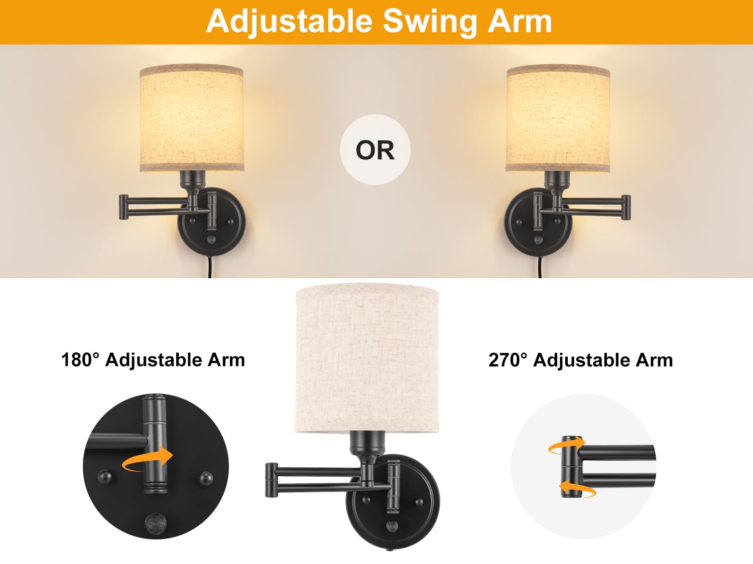 Remote Control, Dimming 10%-100% & Adjustable Colors 2700K-6500K,