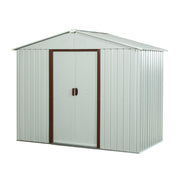 8 x 4 FT Outdoor Storage Shed, Metal Garden Storage Shed with Lockable Double Doors