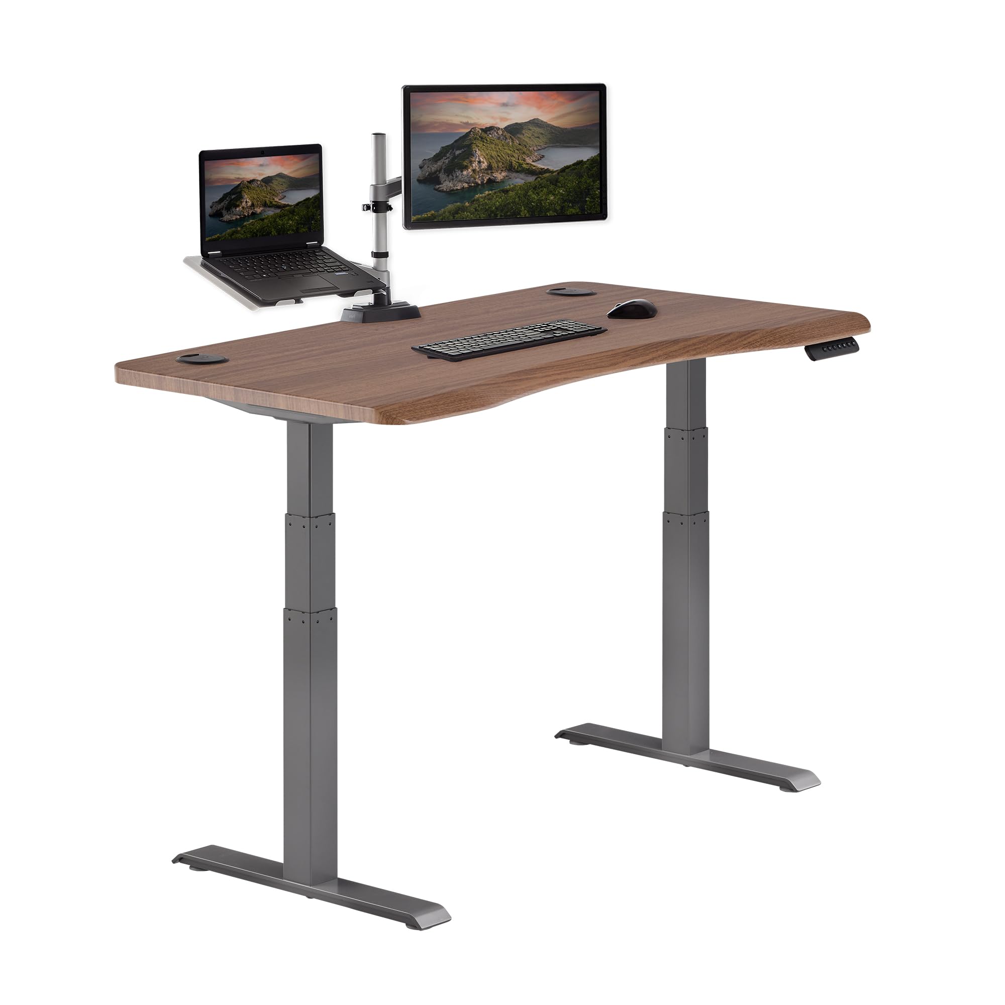 VariDesk Ergo 54x26 Height Adjustable Standing Desk - Curved Electric Stand