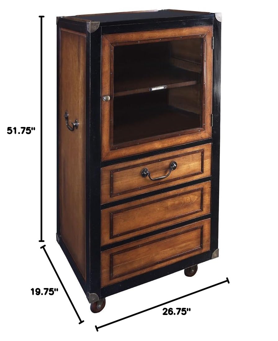 Nautical Royal Navy Display Cabinet 52" Black Storage Furniture Authentic Models