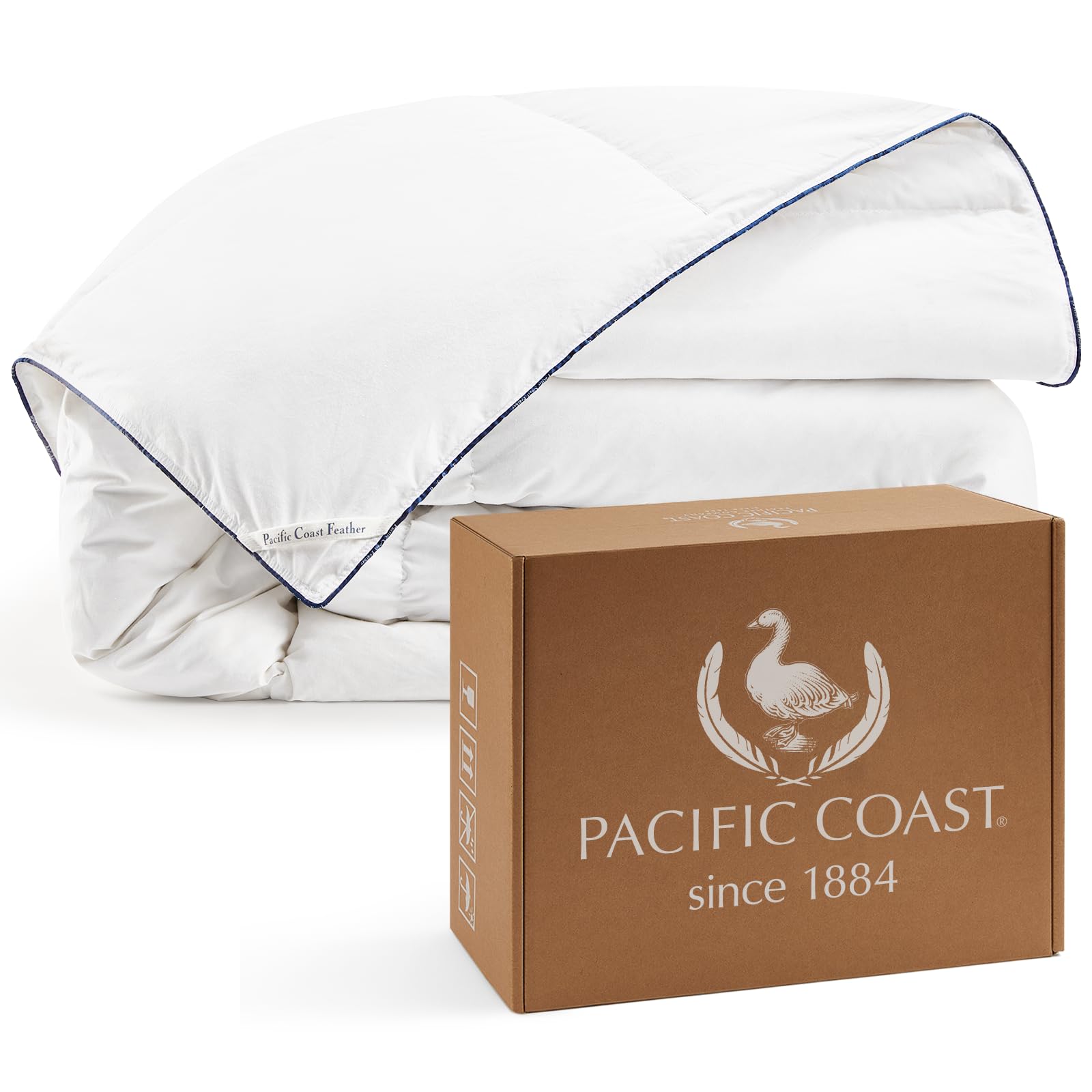 Goose Feather Down Comforters King Size, 100% Cotton Extra Fluffy White Duvet Insert