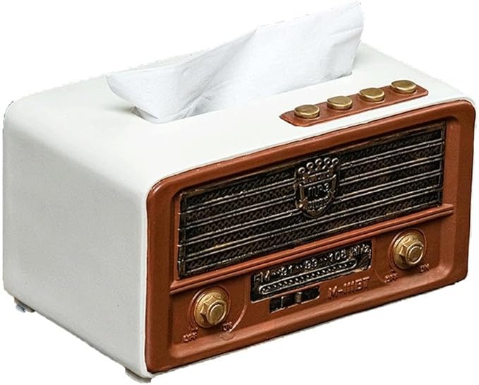 Convenient Desktop Tissue Box Cover Resin Tissue Box Holder Rectangular Decorative