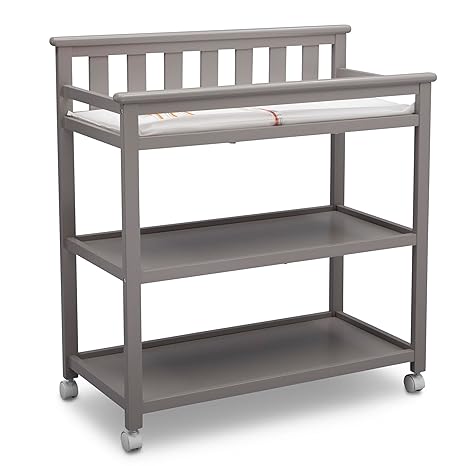 Flat Top Changing Table with Wheels and Changing Pad - Greenguard Gold Certified