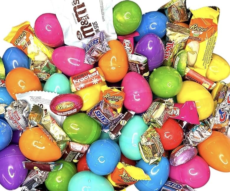Pre-filled Plastic Easter Eggs Chocolate Candy Basket Stuffers