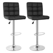 Ruesleag Modern Barstools Set of 2 Counter Height Bar Stool Height Adjustable Back PU Leather Swivel Bar Chair Hydraulic Swivel Dining Chairs Kitchen BarStools Restaurant Living Room Chairs,Black