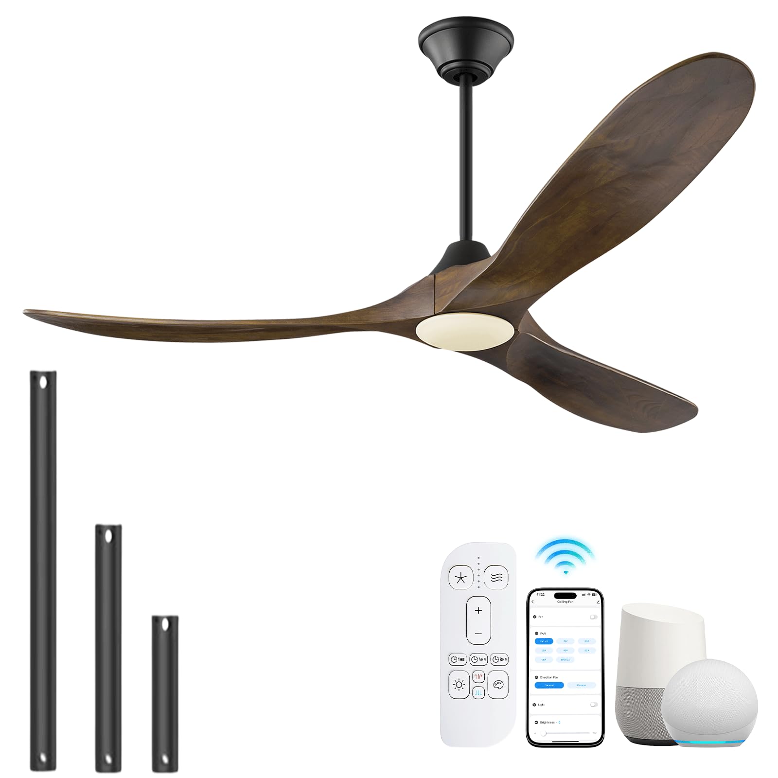 Fans with Lights, Outdoor Ceiling Fans for Patios with Light Damp Rated, 3 Blades