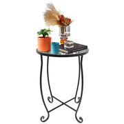 Outdoor Side Tables, Weather Resistant Metal Patio Side Table, Small Round Outdoor
