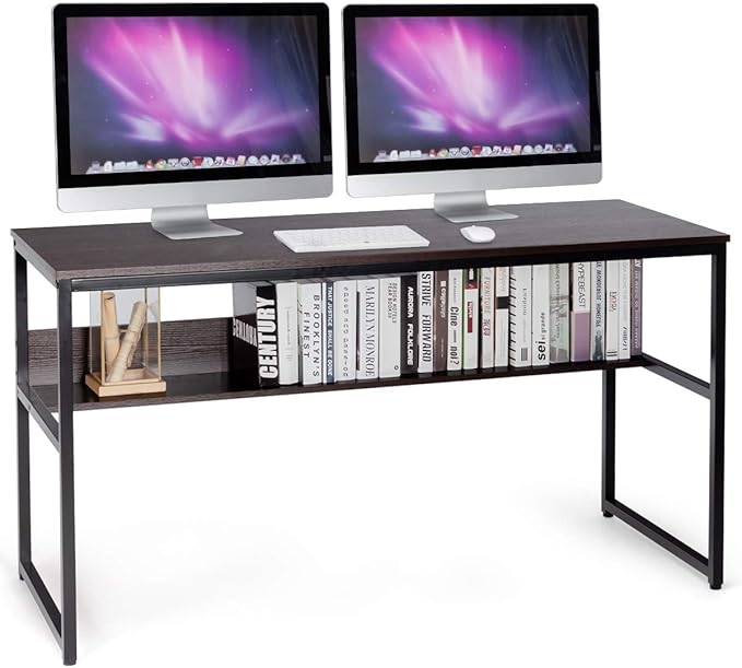 55 Inches Computer Desk with Bookshelf