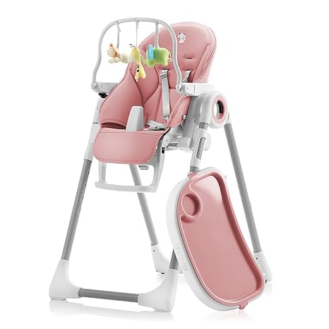 High Chair Adjustable to 7 Different Heights - Grey Baby Chair Silla para Comer