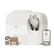 Cleaning Automatic Cat Litter Box with Odor Control TiO2 System, Robot Litter Box