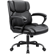 Mid Back Executive Office Chair Swivel Computer Task Chair with Armrests