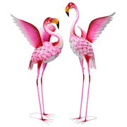 Pink Flamingo Statue-Garden Statues for Outside - 2 Pack Flamingos Sculptures Statue
