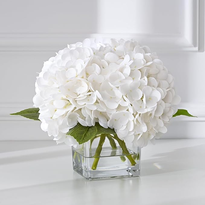 Luxury PU Fake Flowers in Vase with Faux Water
