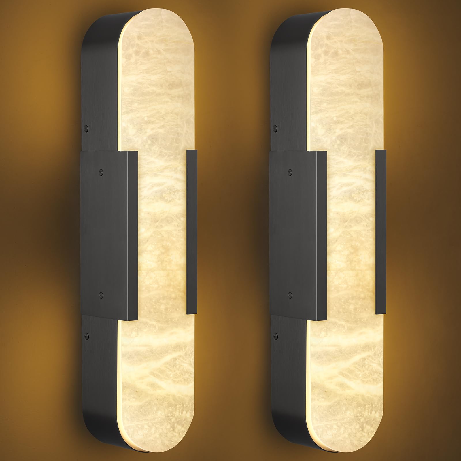 Alabaster Wall Sconce, 20" Natural Marble Wall Sconce