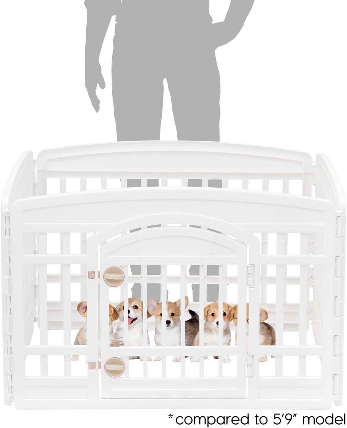 USA 24" 4-Panel Dog Playpen with Door, 35 x 35 x 24, Puppy Playpen, Dog Play Pen Indoors