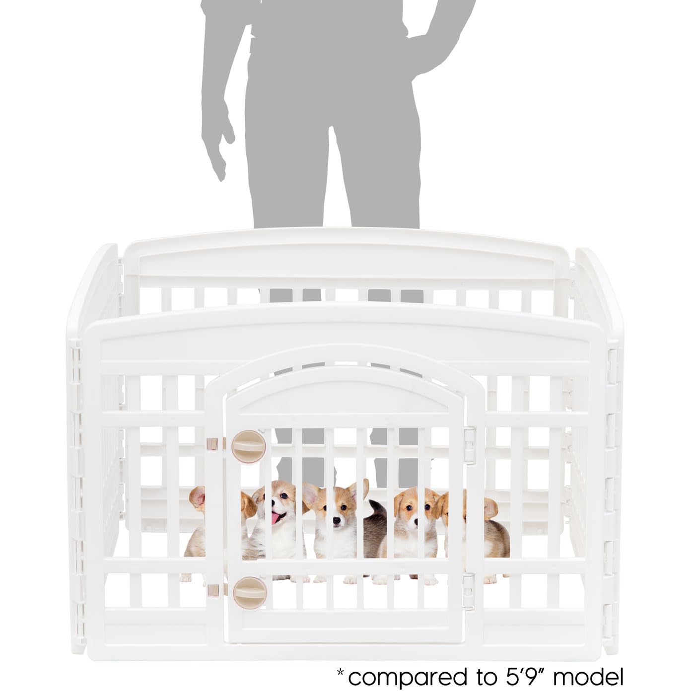 USA 24" 4-Panel Dog Playpen with Door, 35 x 35 x 24, Puppy Playpen, Dog Play Pen Indoors