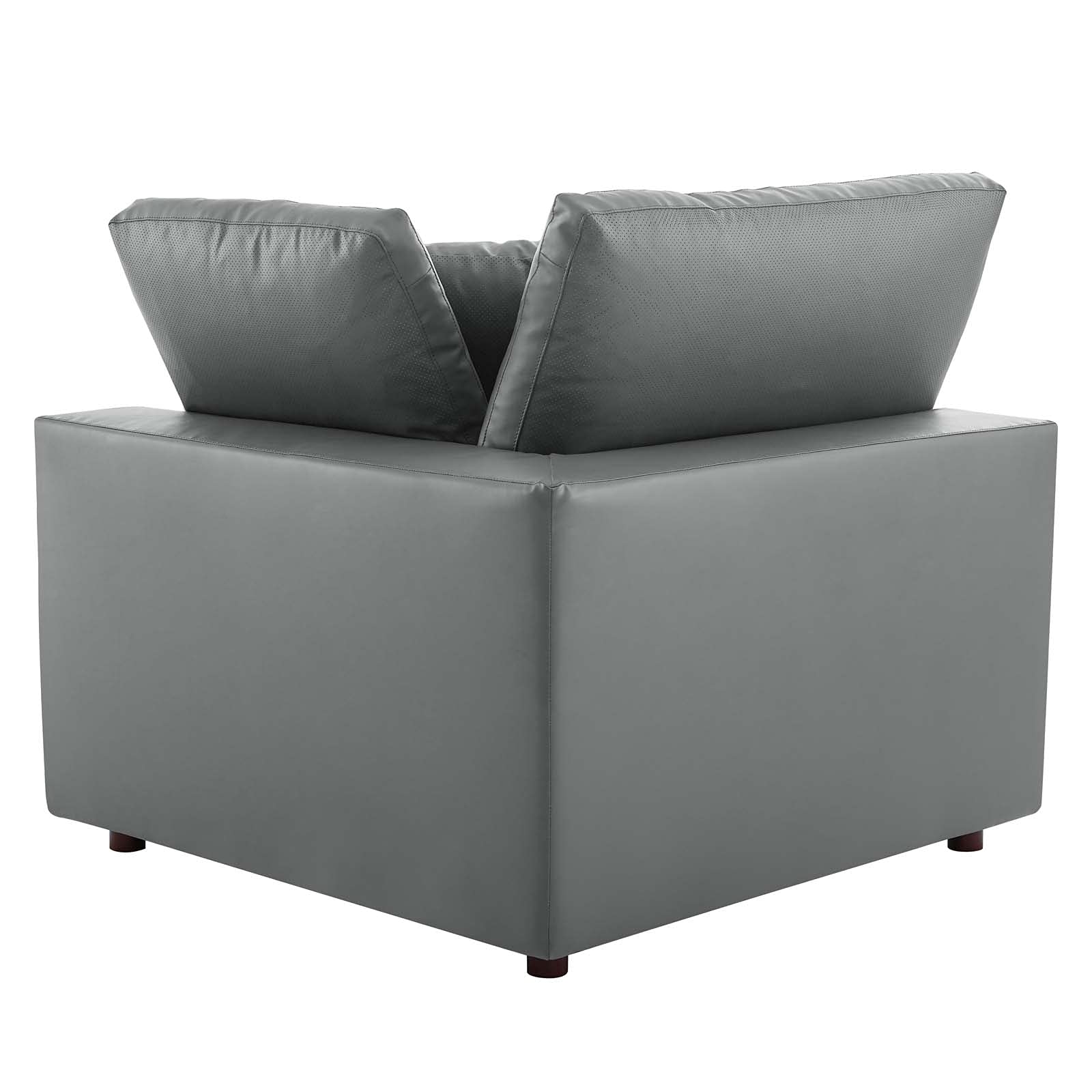 Commix Down-Filled Overstuffed Vegan Leather 4-Seater Sofa