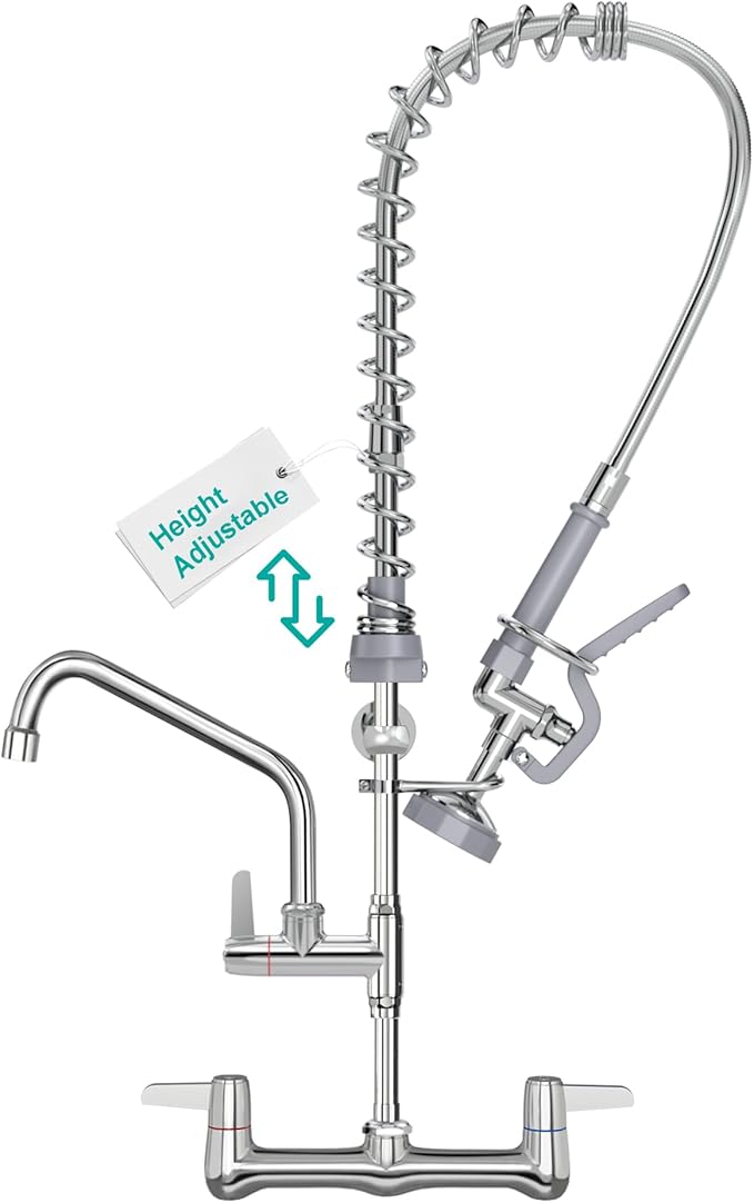 with Sprayer Wall Mount : Rnatflu 8 inch Center Commercial Sink Faucet