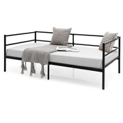 Metal Daybed Frame Twin Size, Heavy-Duty Steel Slats Support Sofa Bed, Platform Mattress