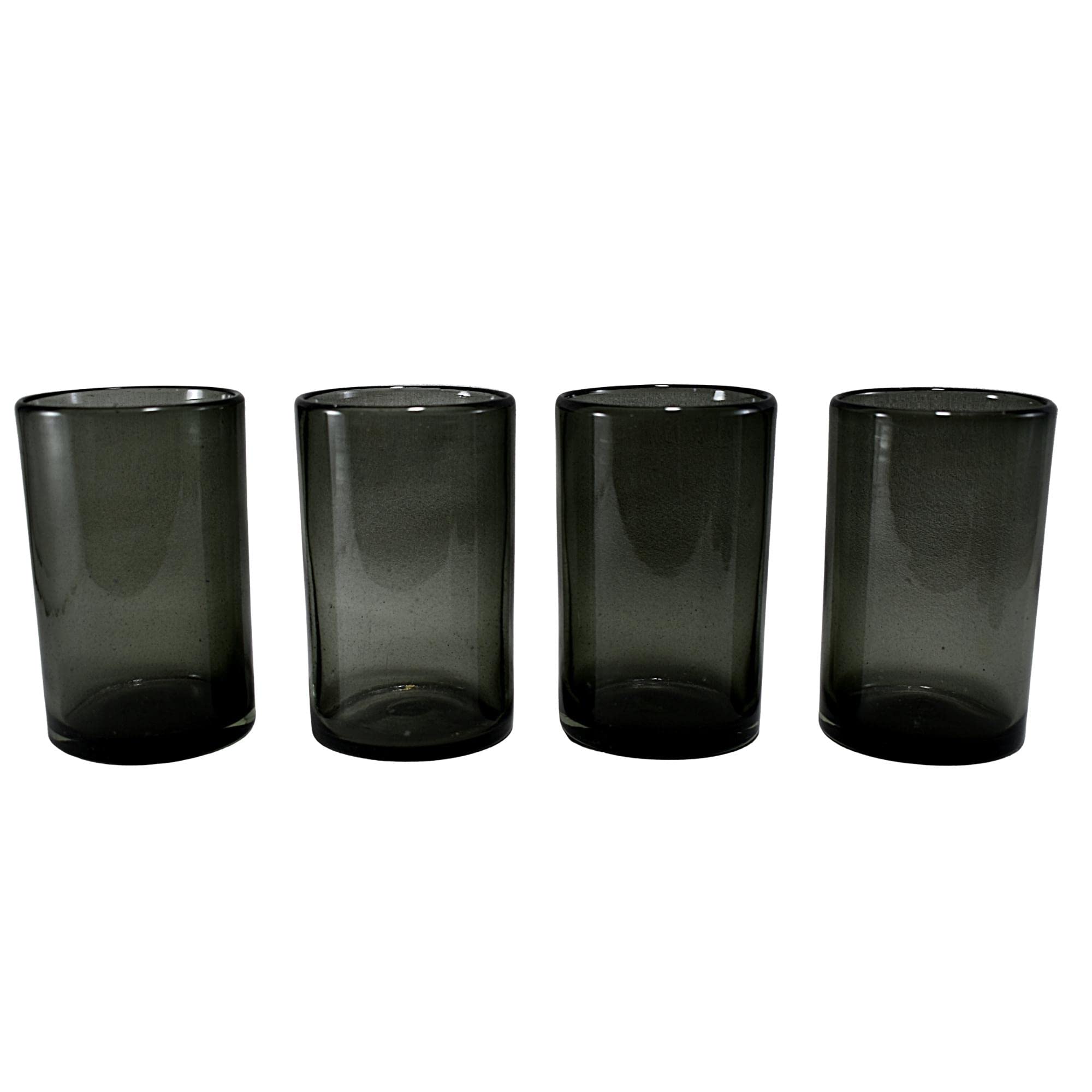 Drinking Glasses Artisan Crafted from Mexico Set of 6 pieces (Smoke, Water 16 Oz.)