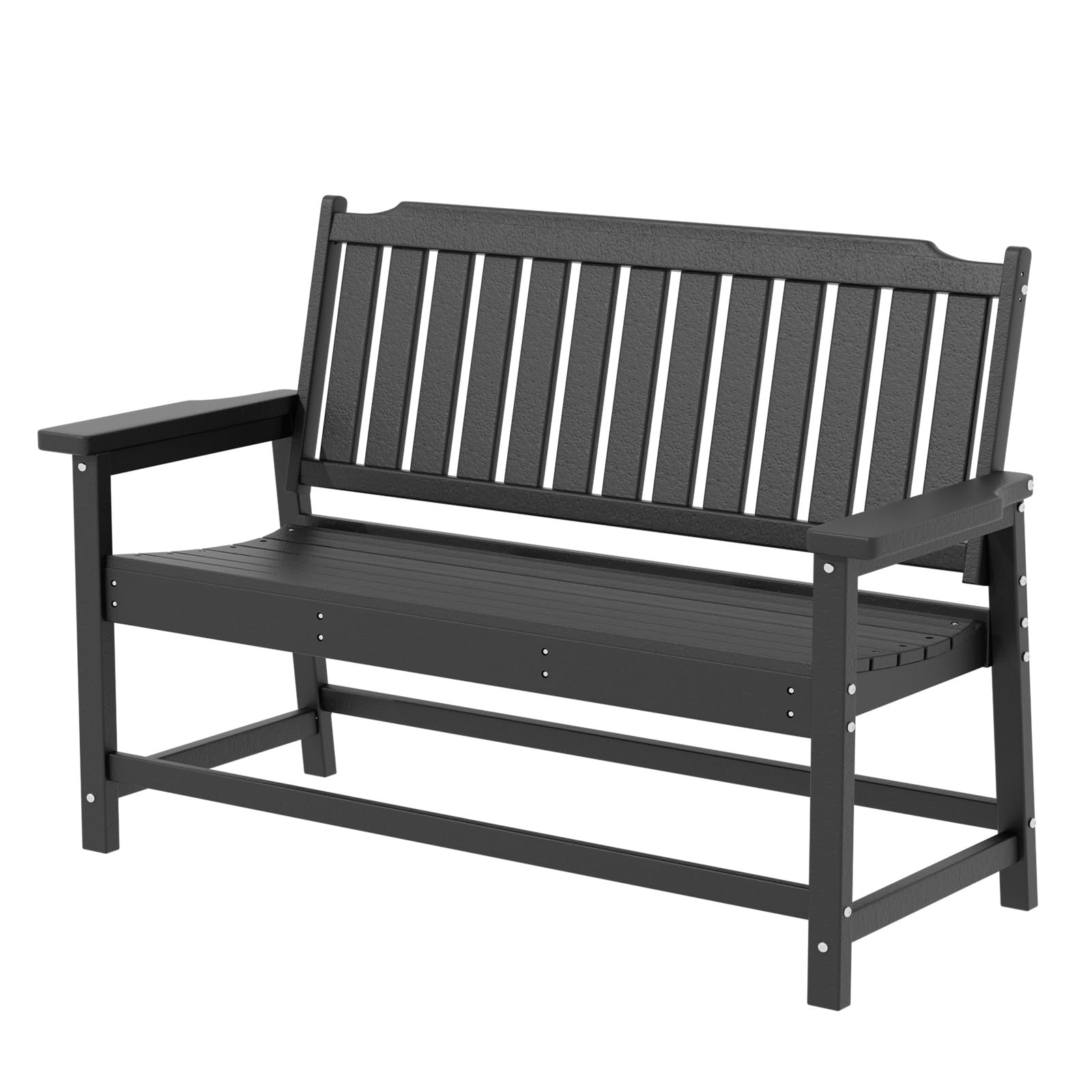 Outdoor Bench All-Weather HDPE Fade Resistant Garden Bench 660 lbs Bearing 2-Seat