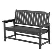 Outdoor Bench All-Weather HDPE Fade Resistant Garden Bench 660 lbs Bearing 2-Seat