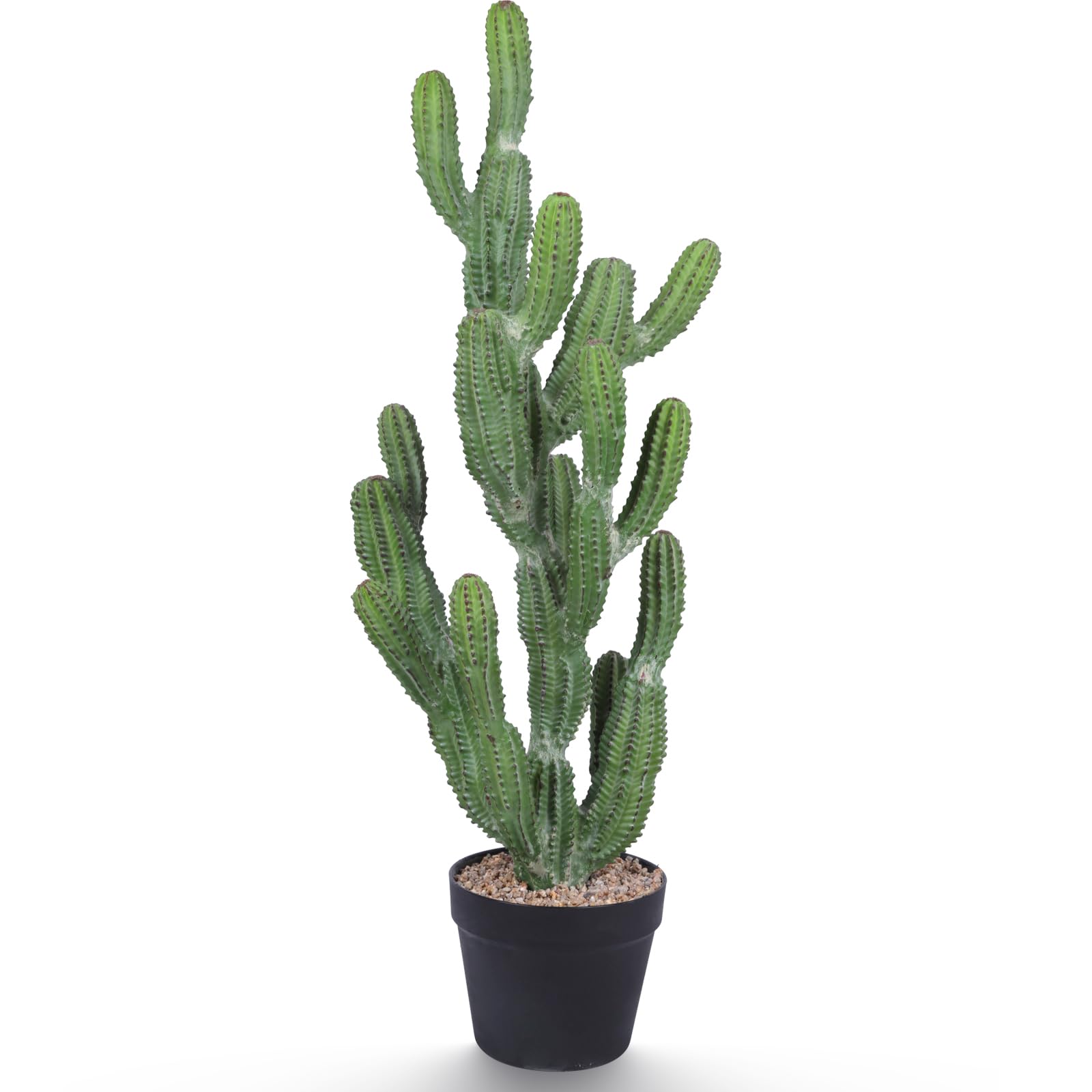 Artificial Cactus Plant 32 Inch Faux Desert Cacti Fake Cactus Potted Plant with Black
