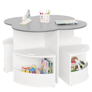 Toddler Table and Chair Set with 4 Storage Stools
