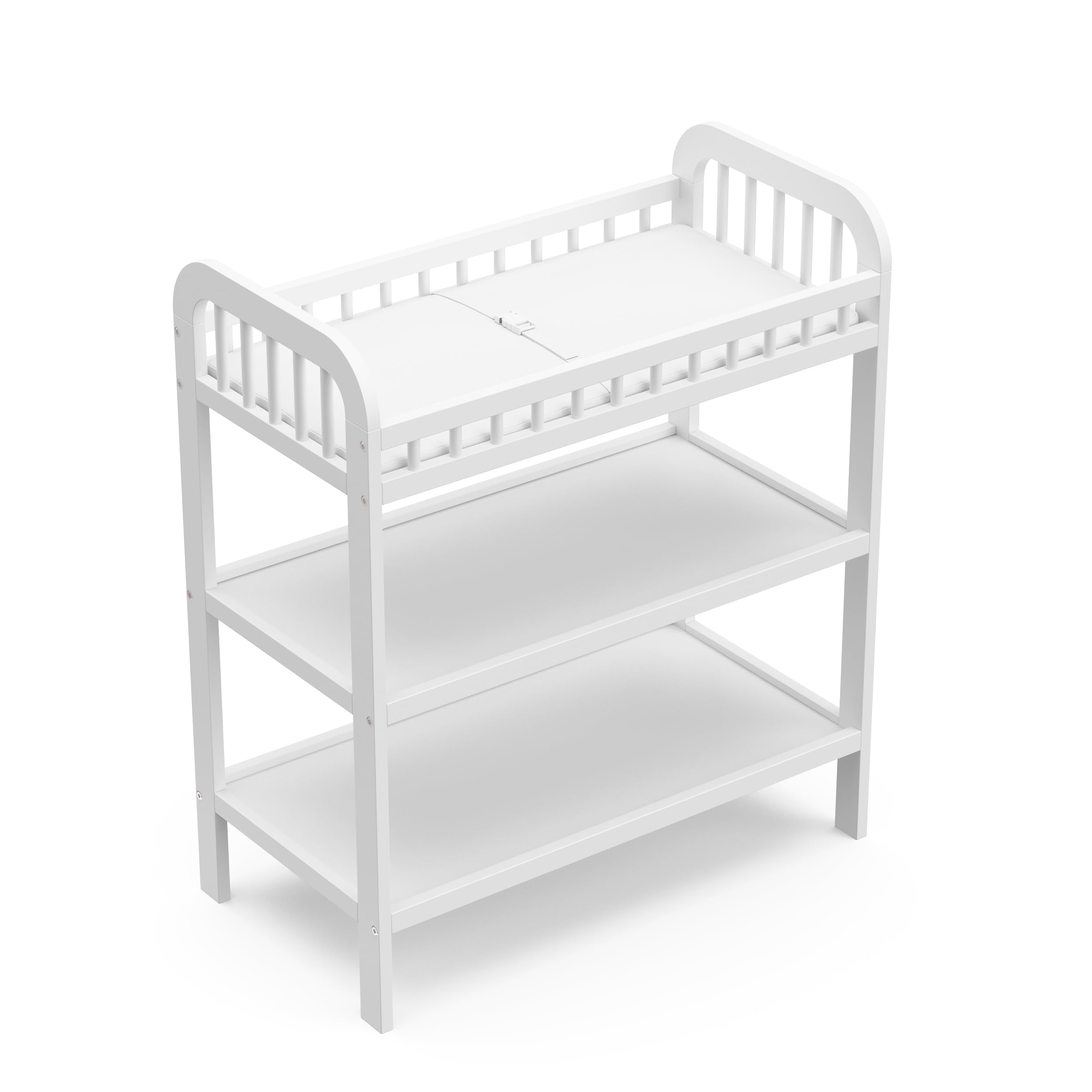 Pasadena Changing Table with Water-Resistant Changing Pad (White)