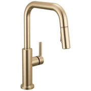 Faucet Nicoli U-Spout Kitchen Faucet with Pull Down Sprayer, Champagne Gold Kitchen Sink