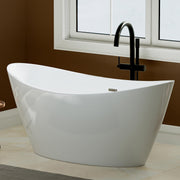 Freestanding Bathtub, Flatbottom Acrylic Soaking Tub, Contemporary Stand Alone Design