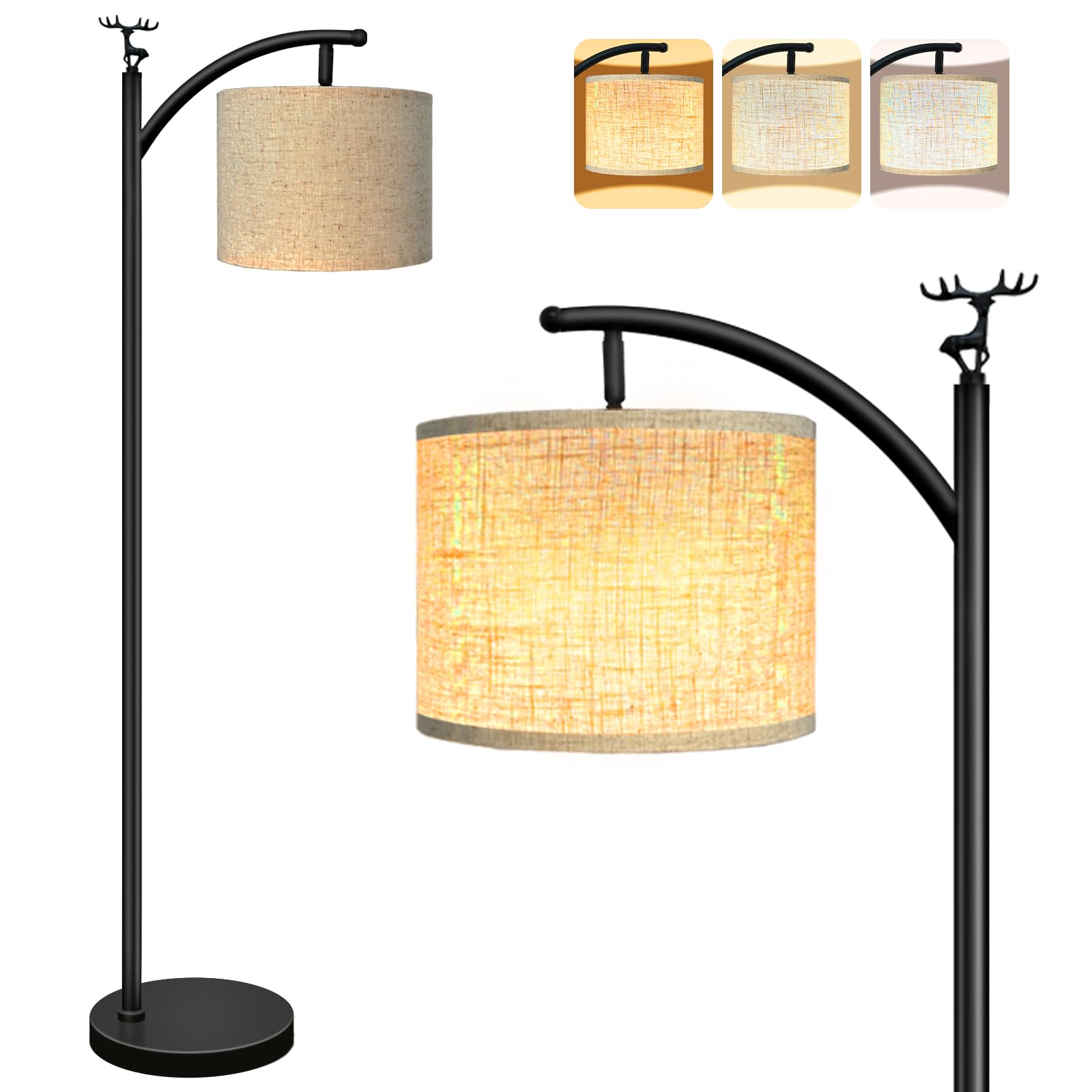 Floor Lamp for Living Room with 3 Color Temperatures LED Bulb, Standing Lamp