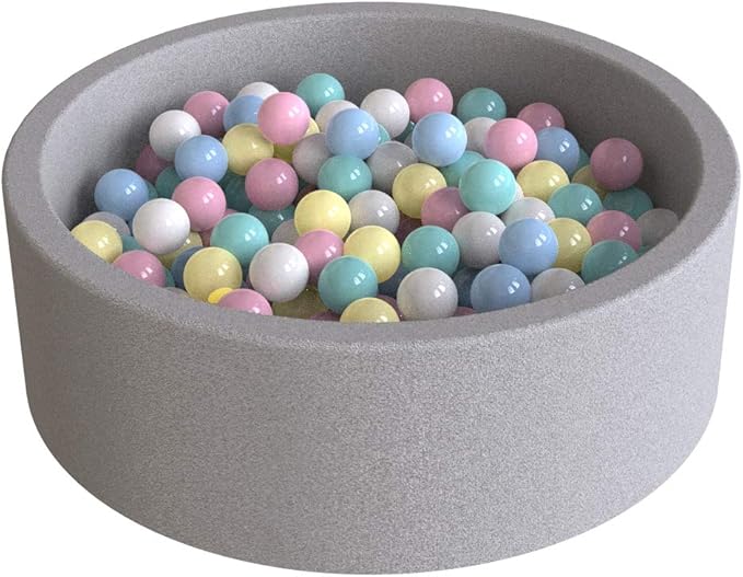 Deluxe Kids Round Ball Pit, Premium Handmade Kiddie Balls Pool, Soft Indoor Nursery Baby