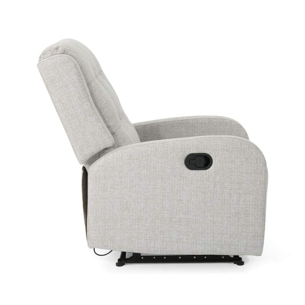 Smith Traditional Recliner, Fabric, Beige + Black,living room